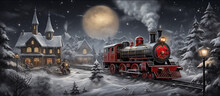 Steam Christmas Train In The Snow