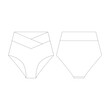 © MFKRT - template crossover high waist bikini bottom vector illustration flat design outline clothing collection