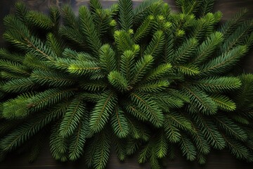 fluffy fir green tree brunch close up. christmas wallpaper concept.