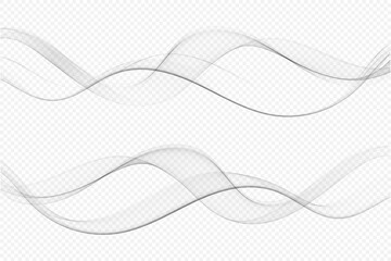 Wall Mural - Abstract flow of gray transparent wave.