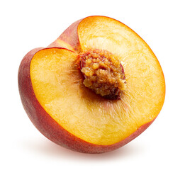 Wall Mural - half of the peach isolated on the white background. Clipping path