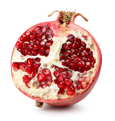 Wall Mural - half of the pomegranate isolated on the white background. Clipping path