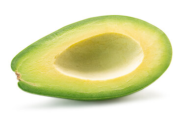 Wall Mural - half of avocado isolated on the white background. Clipping path