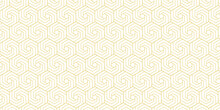 Abstract Simple Geometric Vector Seamless Pattern With Gold Line Texture On White Background. Light Modern Simple Wallpaper, Bright Tile Backdrop, Monochrome Graphic Element
