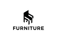 Chair Furniture Logo, Abstract Home Decoration Vector Design