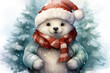 Eisbär mit Weihnachtsmütze