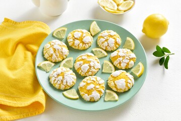 Wall Mural - Homemade lemon crinkle cookies