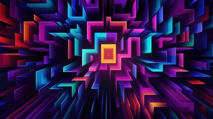 Poster - Abstract futuristic background, digital technology electronic maze background, Generative AI