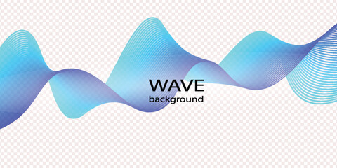 Wall Mural - Dark abstract background with glowing wave. Shiny moving lines design element. Modern purple blue gradient flowing wave lines. Futuristic technology concept. Vector illustration white background 