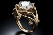 Dazzling Diamond ring single. Luxury love. Generate Ai