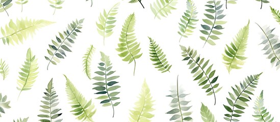 Poster - Fern leaves in watercolor pattern