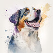 A playful watercolor portrait of a playful dog - AI Generated