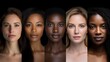 © Marco - Faces of beautiful women in 3D of different ethnicities and ages on black background in high resolution HD