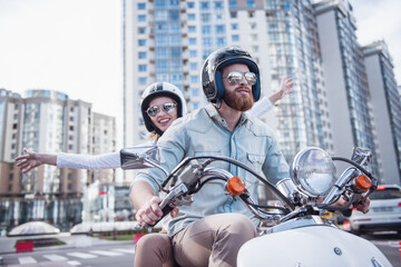 Wall Mural - Couple on scooter