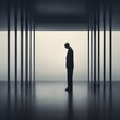 An abstract and surreal image of a lonely person representing loneliness