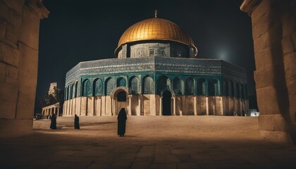 Canvas Print - Mosque Al Aqsa in Palestine, Night View.