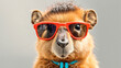 Cute funny capybara wearing sunglasses