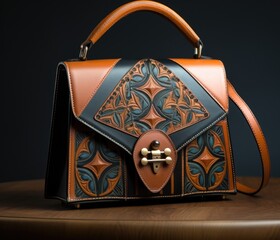 Poster - The handbag is made from leather and has an intricate design, AI