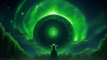 Celestial Green Noise Overture Background Image