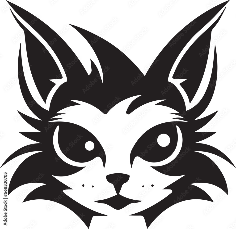 Smile Cat Face, Vector Template for Cutting and Printing