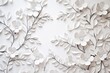 white paper flowers on a white studio background