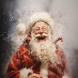 A happy and jubilant Santa, exuberance bursting out of the photo. 