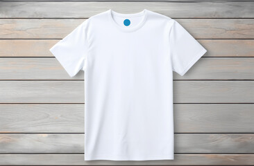 White T-shirt on a solid color background. Mock up. Blank for creating promotional products with prints and logo