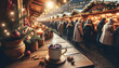 Steamy cup of mulled wine, Glühwein, christmas, generative ai