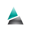 © cidepix - Green and Black Glossy Split Triangle Shaped Letter A Icon