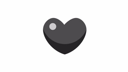 Poster - Cupid heart shaking bw 2D object animation. Love express outline cartoon 4K video, alpha channel. Romantic feeling. Wellness health. Romance heart shape animated element isolated on white background