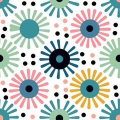 Aufkleber - Polka Dot and Stripe Kaleidoscope