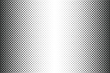 Poster - Black and white halftone rhomboid pattern.
