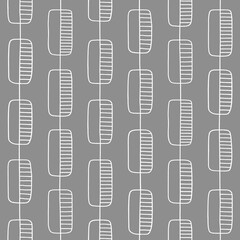 Poster - Leaf seamless pattern. Repeating leaves background. Hand drawn flowers design for prints. Repeated hands draw art texture. Drawing outline floral. Repeat wallpaper. Neutral shape. Vector illustration