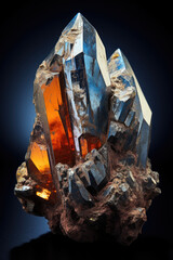 Poster - A rock with a large piece of rock resting on top. This image can be used to depict the concept of balance, strength, or overcoming obstacles
