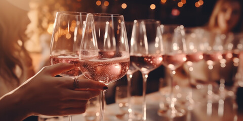 Aufkleber - A person holding a glass of wine. This image can be used to depict relaxation, celebration, or a social gathering