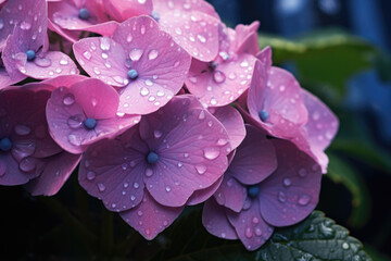 Poster - A beautiful bunch of pink flowers with water droplets glistening on their petals. Perfect for adding a touch of freshness and vibrancy to any project or design