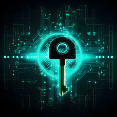 Poster - cyber security, concept, circuits, technology