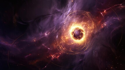 Wall Mural - planet in space. purple star formed in an eclipse. abstract galaxy. colorful space galaxy cloud nebu