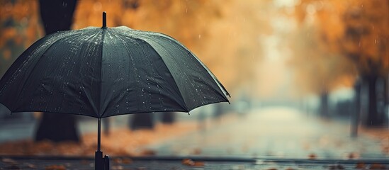 Sticker - Vintage toned umbrella in the rain