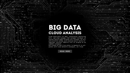Aufkleber - Big Data cloud computing. Blockchain visualiztion. Social network information complexity.