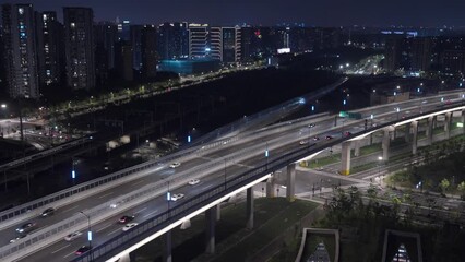 Wall Mural - busy traffic road in city