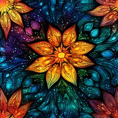 Aufkleber - Celestial Kaleidoscope Realms Pattern