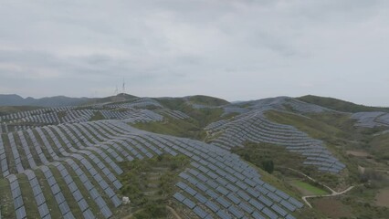 Wall Mural - solar power station at top mountain