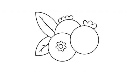 Canvas Print - Animation forms a sketch of a blueberry icon