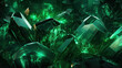 Gemstones and crystals. Emerald or tourmaline green crystals. Mineral crystals in nature. 