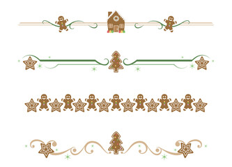 A set of gingerbread cookie style dividers
