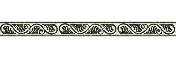Horizontal border mosaic tiles, vector pattern