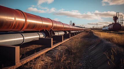 Wall Mural - The vital role of pipelines in transporting oil and gas efficiently