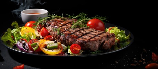 Poster - Grilled meat and salad