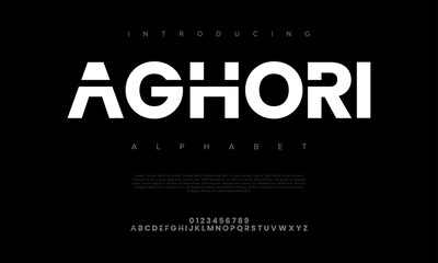 Leinwandbilder - Aghori creative modern urban alphabet font. Digital abstract moslem, futuristic, fashion, sport, minimal technology typography. Simple numeric vector illustration
